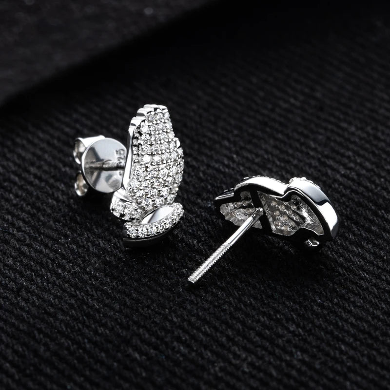 Iced Out Prayer Hand Earrings — 925 Silver