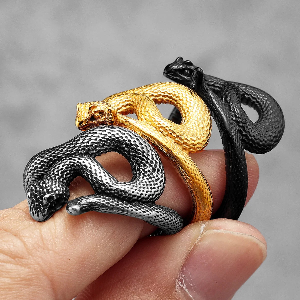 Viper Snake Ring — Stainless Steel