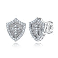 Iced Out Cross Stud Earrings — 925 Silver