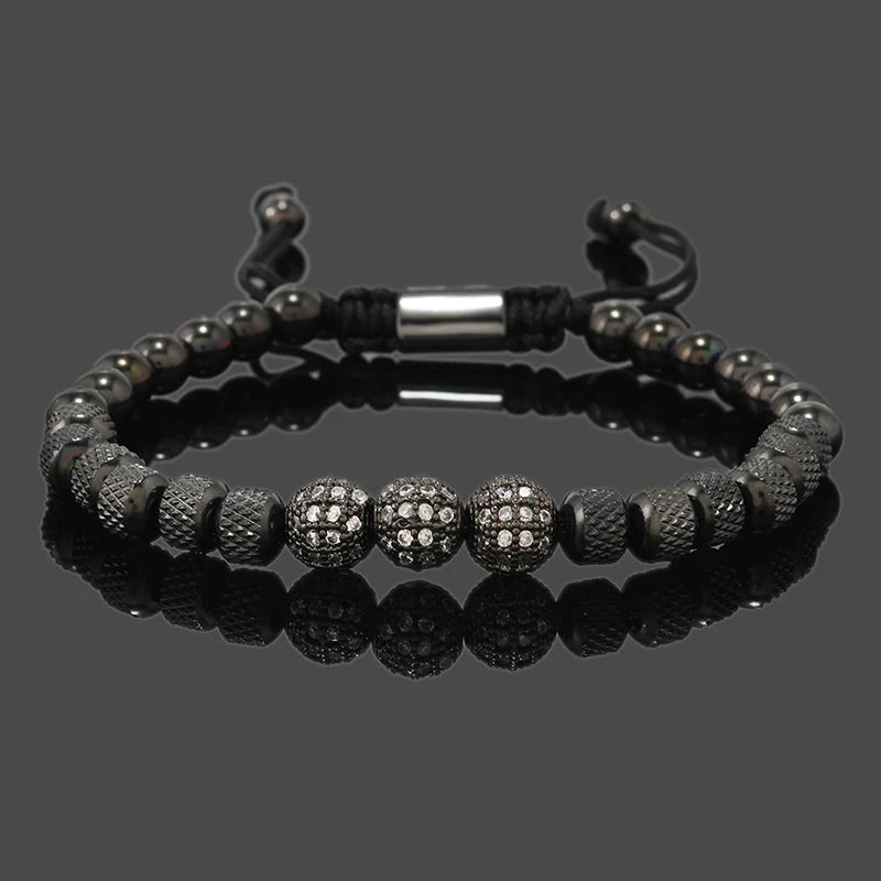 Iced Out Royal CZ Ball Bracelet — Stainless Steel