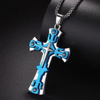 Christian Jesus Cross Necklace For Women Men Stainless Steel Chains Choker Religion Pendants Jewelry Prayer Baptism Gift