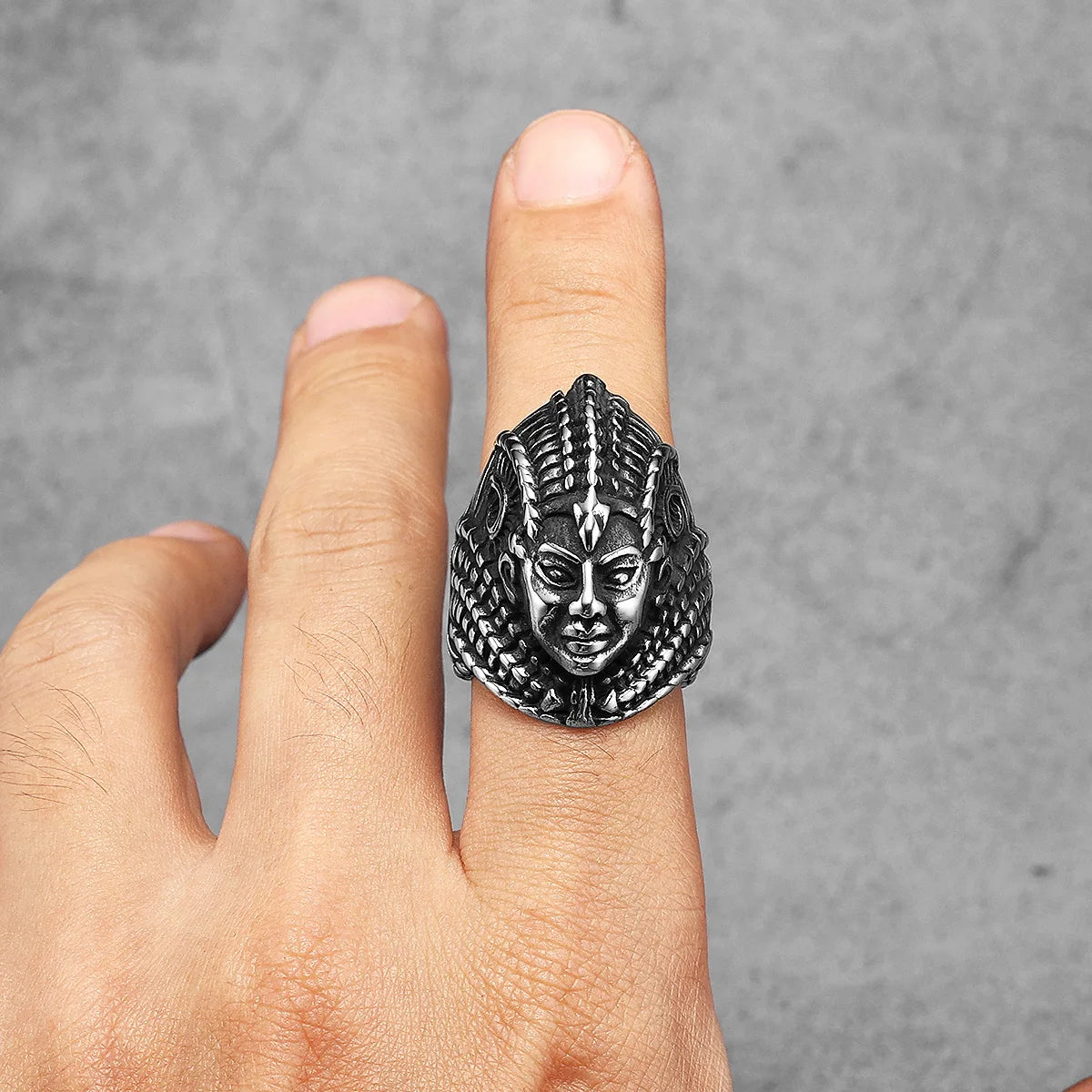Egyptian Pharaoh Ring — Stainless Steel