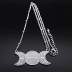 Celtic Moon Pendant Necklace — Stainless Steel