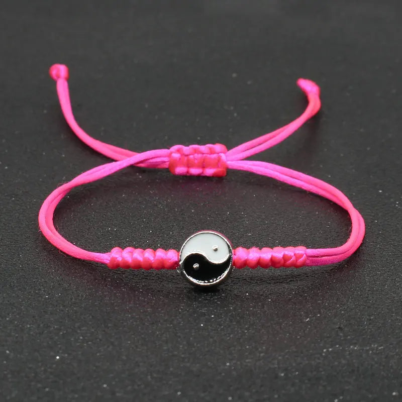 Yin Yang Braided String Bracelet — Adjustable, Multiple Colors