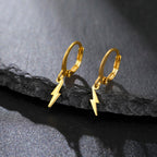 Skyrim Lightning Pendant Stainless Steel Earrings Women's Fashion Simple Daily Earrings Friends Jewelry Gifts