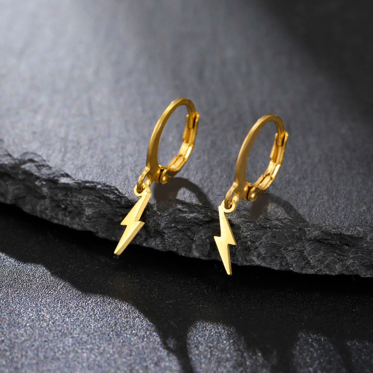 Skyrim Lightning Pendant Stainless Steel Earrings Women's Fashion Simple Daily Earrings Friends Jewelry Gifts