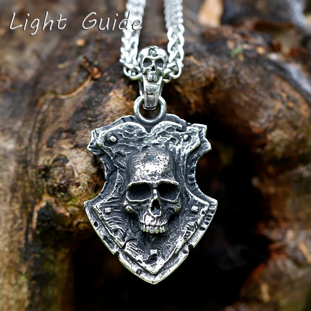 Vintage Skull Stainless Steel Pendant Necklace