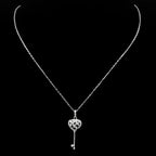 Heart Celtic Silver Pendant Sterling Key Shape