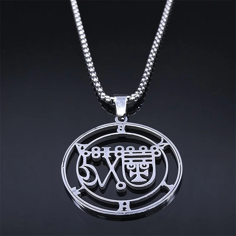 Occult Sigil Silver Pendant Bathin Demons Seals