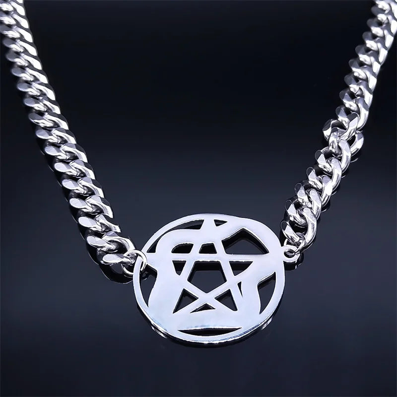 Star Snake Steel Pendant Gothic Witchcraft Satan