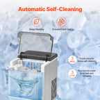 SucceBuy Countertop Ice Maker 24 Cubes Ready in 15 Mins Self-Cleaning Portable Ice Maker with Ice Scoop and Basket Ice