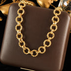 GANEMLY 316L Stainless Steel Asymmetry Chain Necklace For Women Gold Color Thick Chunky Collar Neck Chain Rust Proof Jewelry