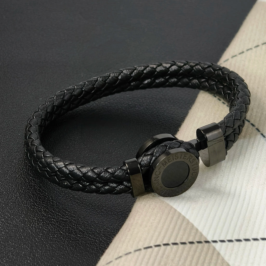 New personalized Wanjia European and American bracelet MB bracelet woven stainless steel men's bracelet