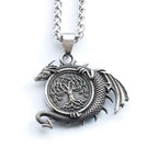 Viking Dragon Stainless Steel Pendant Necklace