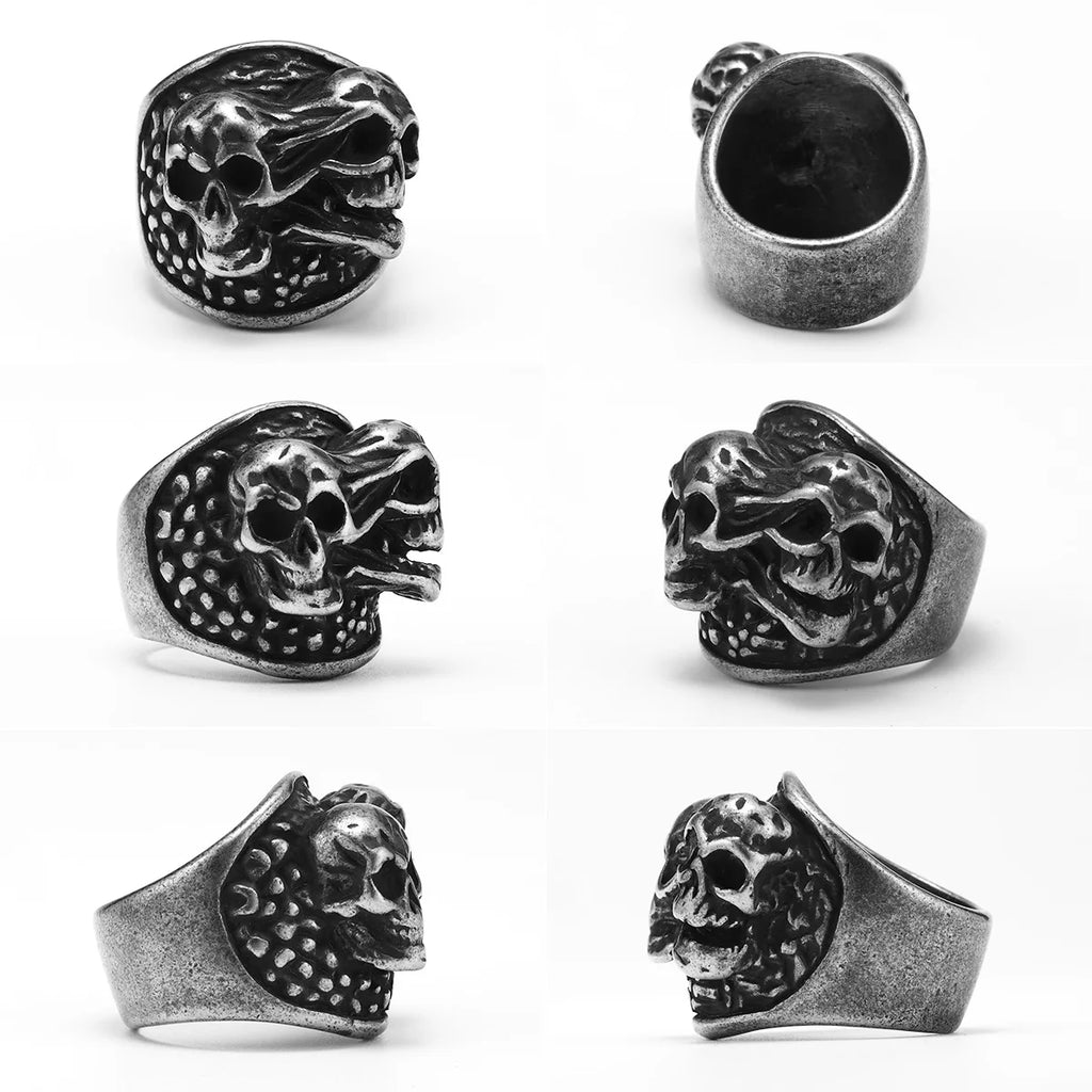 Gothic Skull Ring Black — Stainless Steel