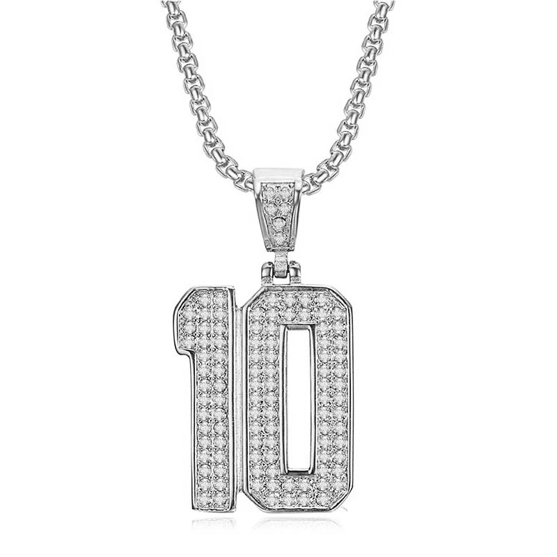 Iced Out Football Pendant Necklace — Gold