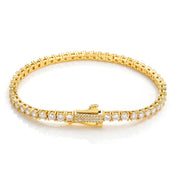 Iced Out CZ Tennis Chain Necklace, 4mm — Copper Alloy