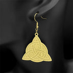 Odin Steel Earrings Viking Witch Celtic Knot Hoop