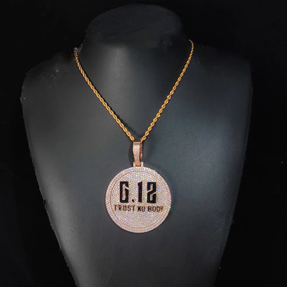 Iced Out Letter Pendant Rose Gold 60MM