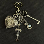 Original Hollow Heart Pocket Watch Chain keychain Design Steampunk Clock Vintage Necklace Pendant Jewelry Watch Men