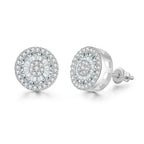 Iced Out Round CZ Piercing Stud Earrings for Men and Women