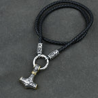 Viking amulet Jewelry Nordic viking rune with thor hammer pendant necklace with stainless steel -king chain