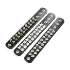 Classic Adjustable Size Rivet Bangle Square Wide Rows Nails Spike Cuff Bracelet PU Leather Bracelets Bangle Men Women
