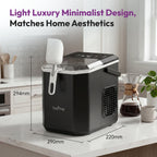 Loefme Desktop Fully Automatic Bullet Shaped Ice Maker 12kg/24h Fast Ice Making Suitable For Home Automatic Cleaning