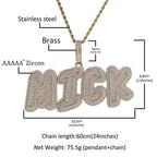 THE BLING KING Custom Baguettecz Initial Letter Iced Out Cubic Zirconia Number Name Pendant Chain Necklace Hiphop Punk