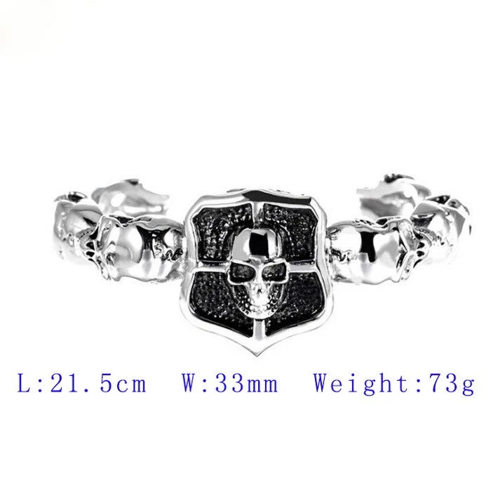 KALEN Dark Knight Stainless Steel Skull Bangle Punk Hip Hop Men's Bracelet Fashion Jewelry Halloween Decorations Birthday Gifts