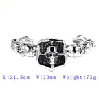 KALEN Dark Knight Stainless Steel Skull Bangle Punk Hip Hop Men's Bracelet Fashion Jewelry Halloween Decorations Birthday Gifts