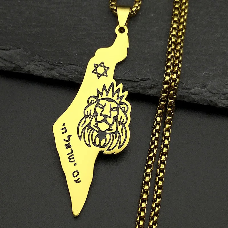 Lion of Judah Star of David Necklace — Stainless Steel