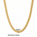 Long 316L Stainless Steel Chunky Miami Cuban Link Chain Gold Plated Hip Hop Necklace 8mm-10mm for Men Women
