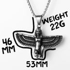 Eagle Wings Pharaoh Pendant Necklace Stainless Steel