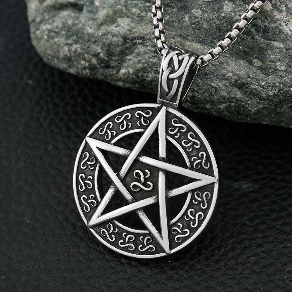 Fashion Vintage Hexagram Pendant Necklaces For Man Women Stainless Steel Star Of David Necklace Amulet Jewelry Gift