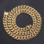 6/8/10/12/14/16MM Hip Hop Cuban Link Necklace For Men Stainless Steel Miami Fashion Jewelry Thick And Thin Rainbow