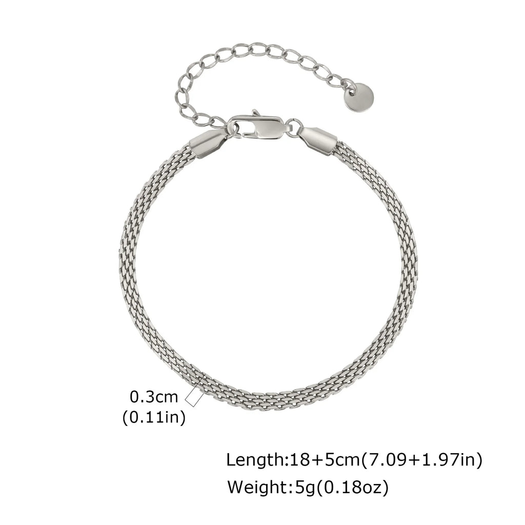 Minimal Mesh Chain Bracelet 8mm — Stainless Steel