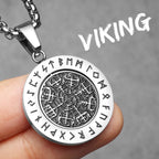 Rotatable Viking Compass Rune Men Necklaces With Pendant Stainless Steel Jewelry For Male Women Punk Accessories Gifts Wholesale