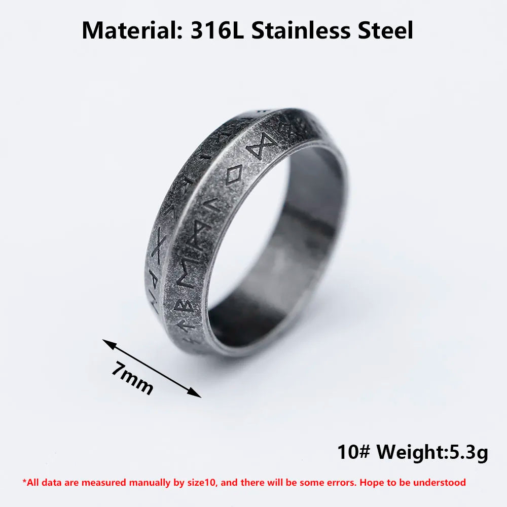 Odin Viking Rune Amulet Ring — Stainless Steel