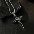 Punk Stiletto Cross Anime Accessories Judgement Chain Necklace Hunter X Hunter Pendant Men's Jewelry Gift for Boys Casual Style
