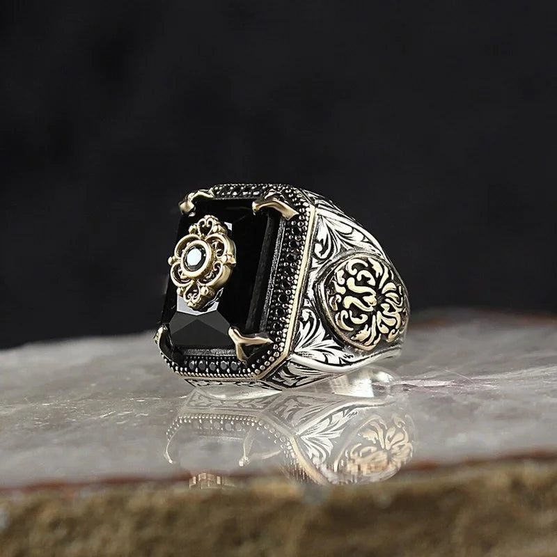 Vintage Iced Out Silver Ring