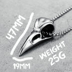Crow Skull Pirate Pendant Necklace — Stainless Steel