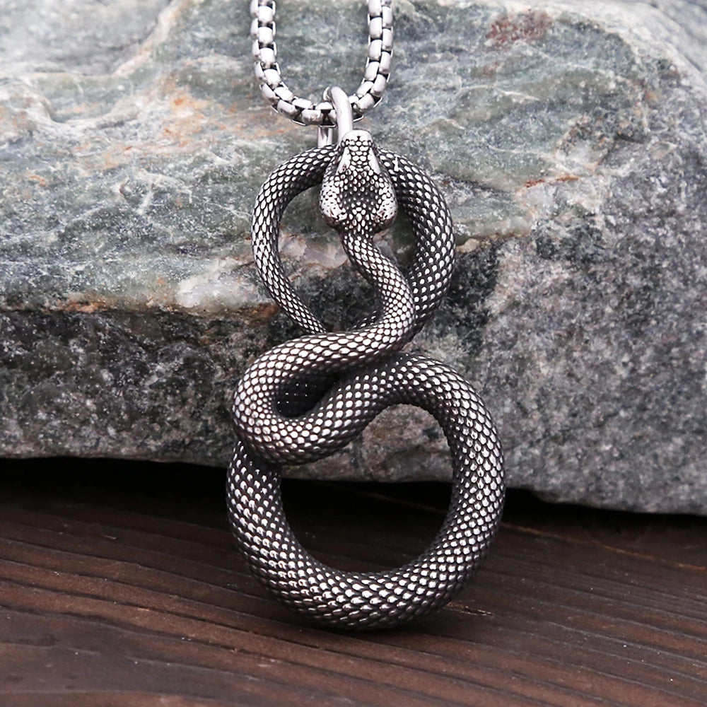 Snake Stainless Steel Pendant Necklace