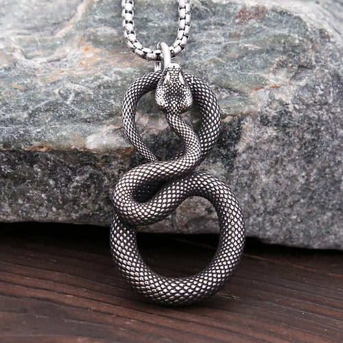 Snake Stainless Steel Pendant Necklace