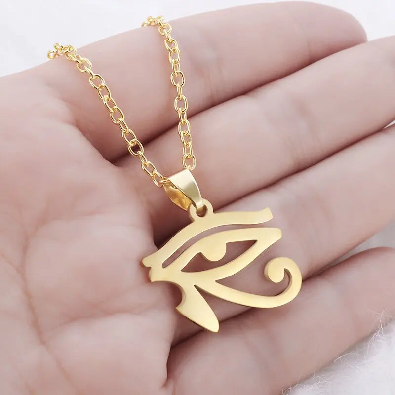 Vintage Egyptian Key of Life Ankh Cross Pendant Horus Patronus Necklace Men's Fashion Pharaoh Amulet Jewelry