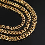 NUOYA Men Fashion Cuban Link Necklace Stainless Steel PVD Plated 8/10/12/14mm Cuban Chain Jewellery Personalized Free Laser Logo