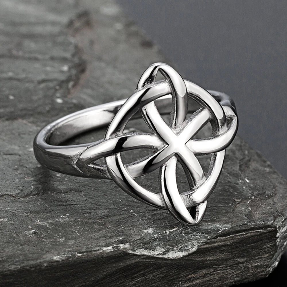 Hollow Celtic Trinity Knot Ring — Stainless Steel