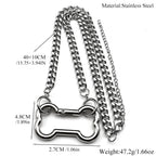 Y2K Dogs Bone Pendant Necklace Cool Accessories Cute Diy Chain For Women Girl Punk Korean Stainless Steel Male Party