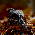 Viking Crow Skull Pendant — Stainless Steel