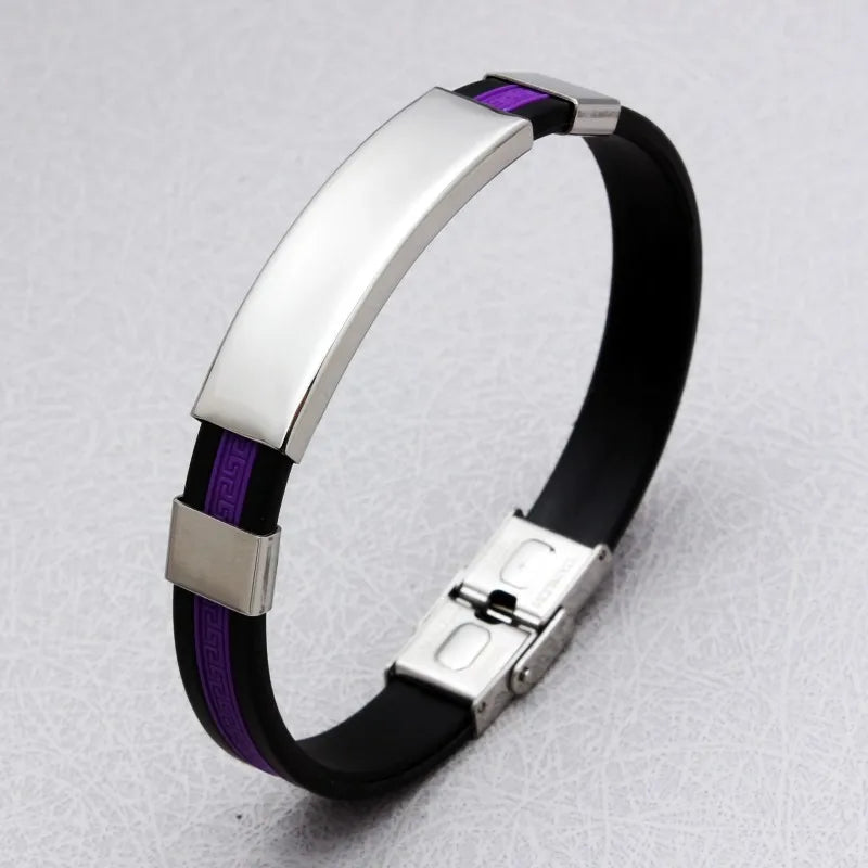 Steel Bracelet Metal Silicone Leather Gym